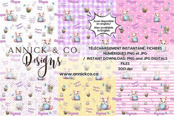 Download Joyeuses Paques Lapin Mignon Paper Set - Lapin Collection