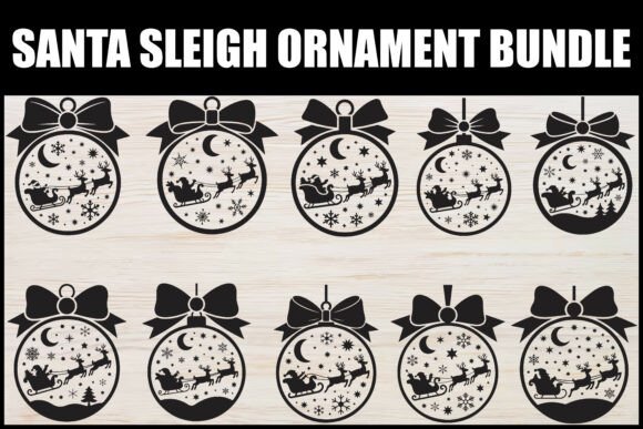 Download Santa Sleigh Ornament Bundle - Premium Resources