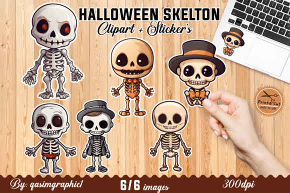 Download Cute Skeltons Printable Srickers - Srickers Collection