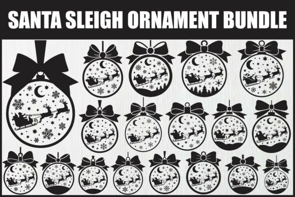 Download Santa Sleigh Ornament Bundle - Premium Resources